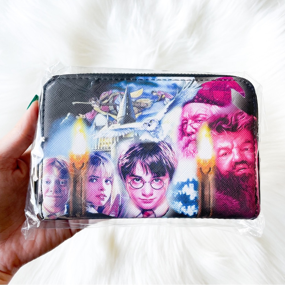 NWT Loungefly Harry Potter Trilogy Sorcerers Stone Zip Around Wallet